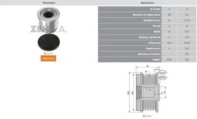 ZEN  5563 ALT. Kasnak Mercedes Gl 320 - ML280 - ML300 3.0 Cd 535011110 2603331 F55165705 F55165702 235825 6421500760 595239 F55165704 F55165701 333066