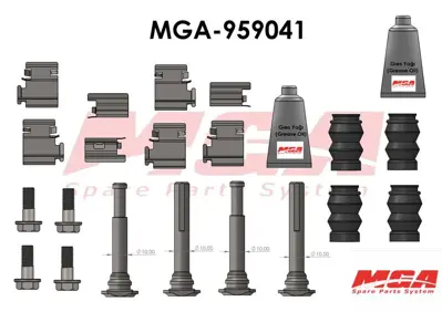 MGA 959041 Kalıper Burc Tamır Tk Cıvatalı Saclı Arka V347 2 Teker Full Set  1433957 1371391 BK212C150BA 6C112L527AA 6C112553AD 1843320 248977 1843318 BK212552AB 1843325