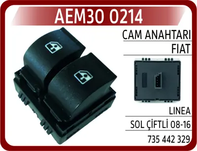 AEM 30 0214 Cam Anahtarı Fıat Lınea Sol Çiftli 08-16 735442329 462060326 CWR74010AS 2106488 50082010 RECSWR74010 50027010BN 50082010LGK RECSWR740100 SWR740100
