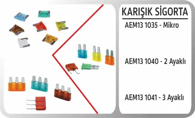 AEM 13 1041 Bıcak Sıgorta 3 Ayaklı Karısık 