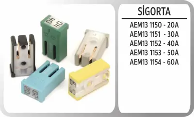 AEM 13 1151 Oluklu Sigorta M Tip 20A 