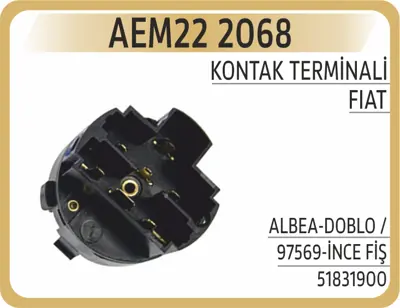 AEM 22 2068 Kontak Terminali Albea-doblo / 97569-İNCE Fiş 51831900