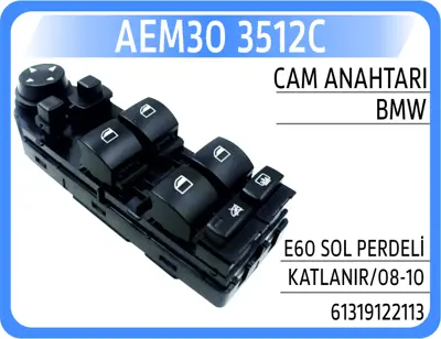 AEM 30 3512C Cam Acma Salterı On Sol SIYAH. Ayna KATLAMALI. Pe 61319122113 50083016 2106368 50083016LGK CWR75016AS RECSWR750160 CWR75016 50094610 RECSWR75016 SWR750160