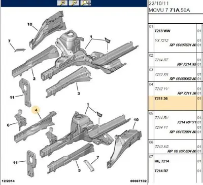 PSA 7211.36 Ön Şasi Kolu 721136