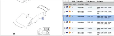 PSA 13288414 Kapı Camı Arka Sağ Koyu Tonlanmış 13288414 5161507