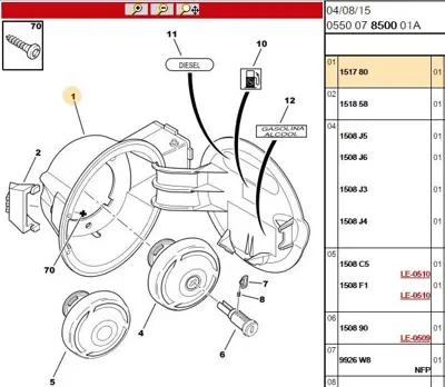 PSA 1517.80 Depo Kapak Dıs Xp 1517.80