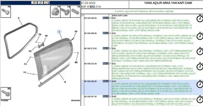 PSA B000826080 Arka Kapı Camı Sa C1 Iı B000826080