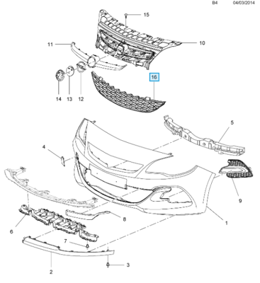 PSA 13401084 Radyator Panjuru GM 13401084