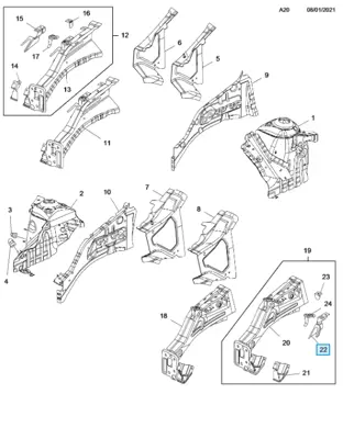 PSA 13432332 Ön Çamurluk Tutucu Braket -Sol- GM 1100073, GM 13432332