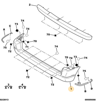 PSA 7410.CG Arka Tampon GM 7410H7